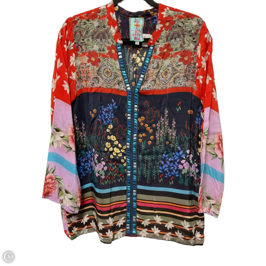 Blouse Designer By Johnny Was In Multi-colored, Size: M