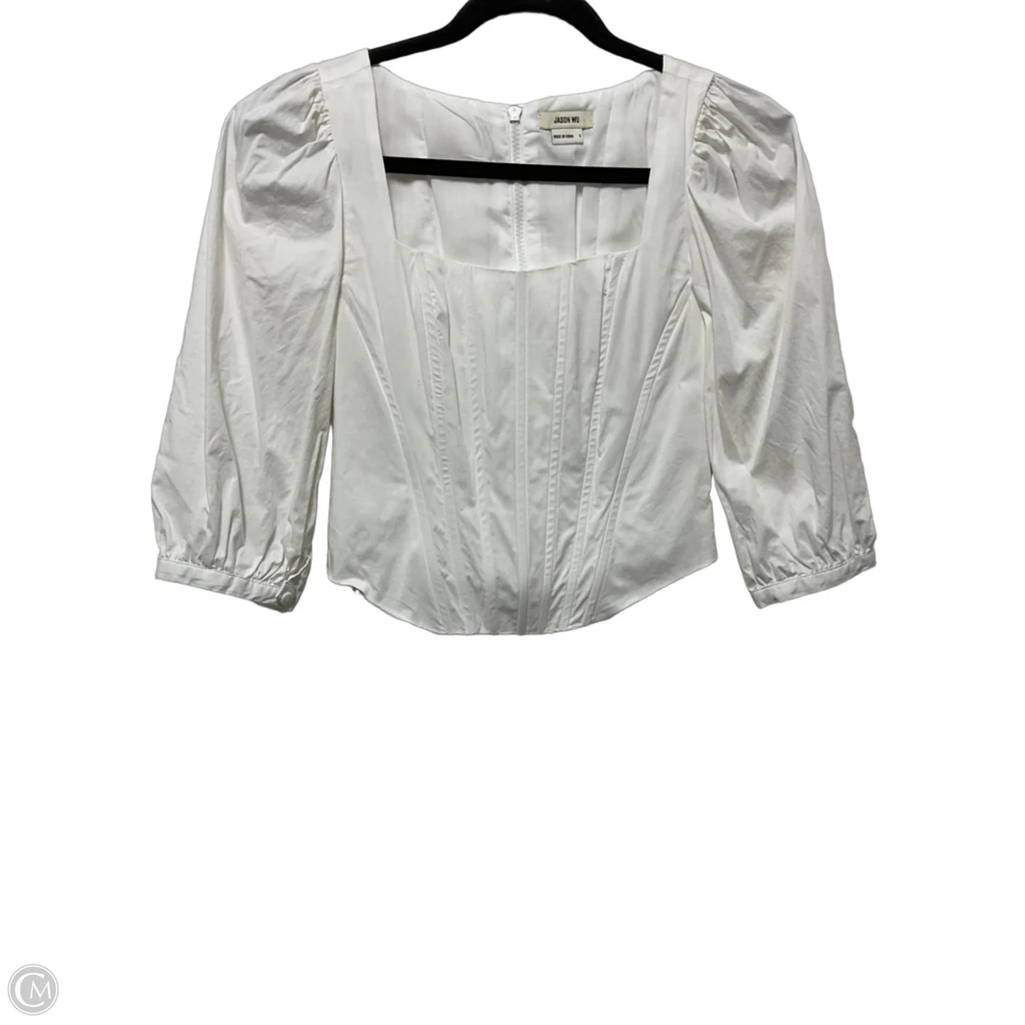 Top 3/4 Sleeve Designer By Jason Wu In White, Size: S