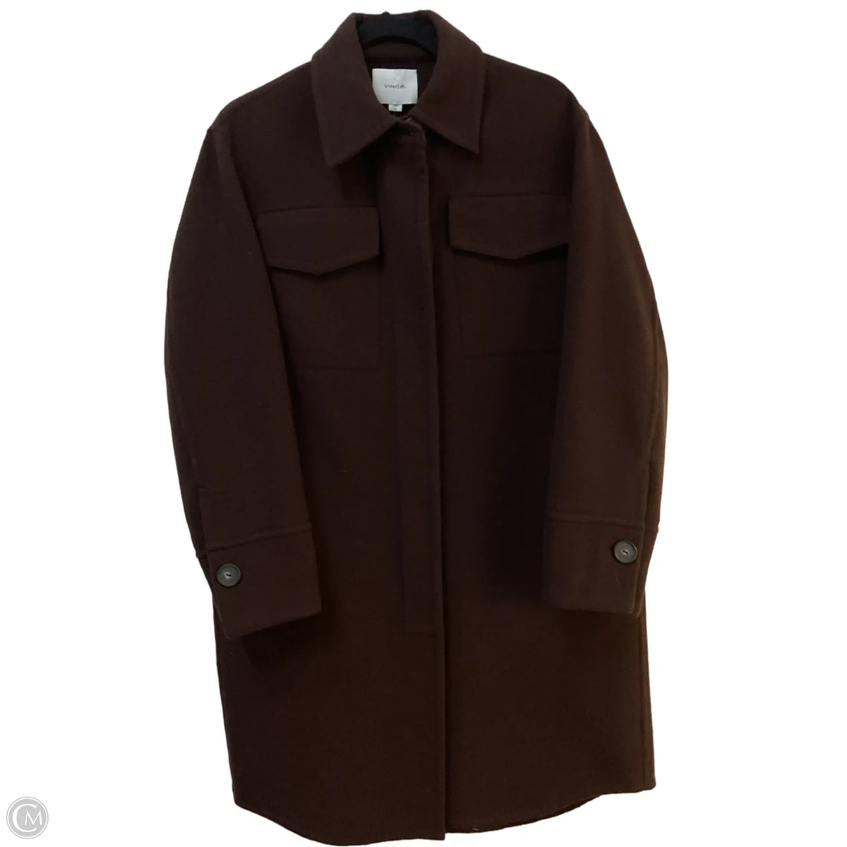 Coat Wool By Vince In Maroon, Size: S