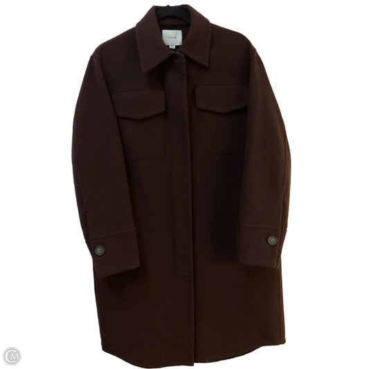 Coat Wool By Vince In Maroon, Size: S