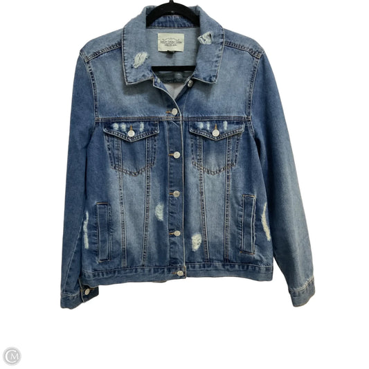 Jacket Denim By Clothes Mentor In Blue Denim, Size: L