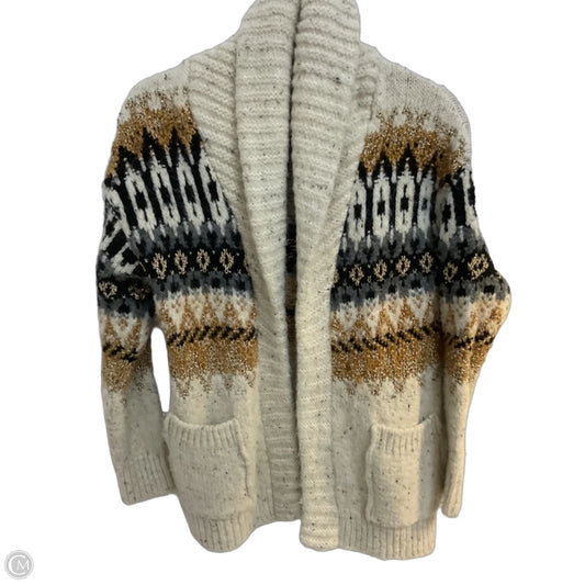 Sweater Cardigan By Anthropologie In Cream & Grey, Size: Xxs