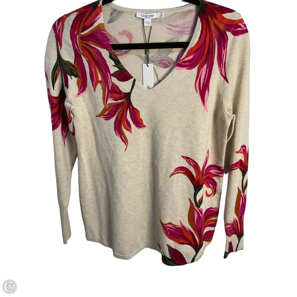 Sweater By Chicos In Beige, Size: S
