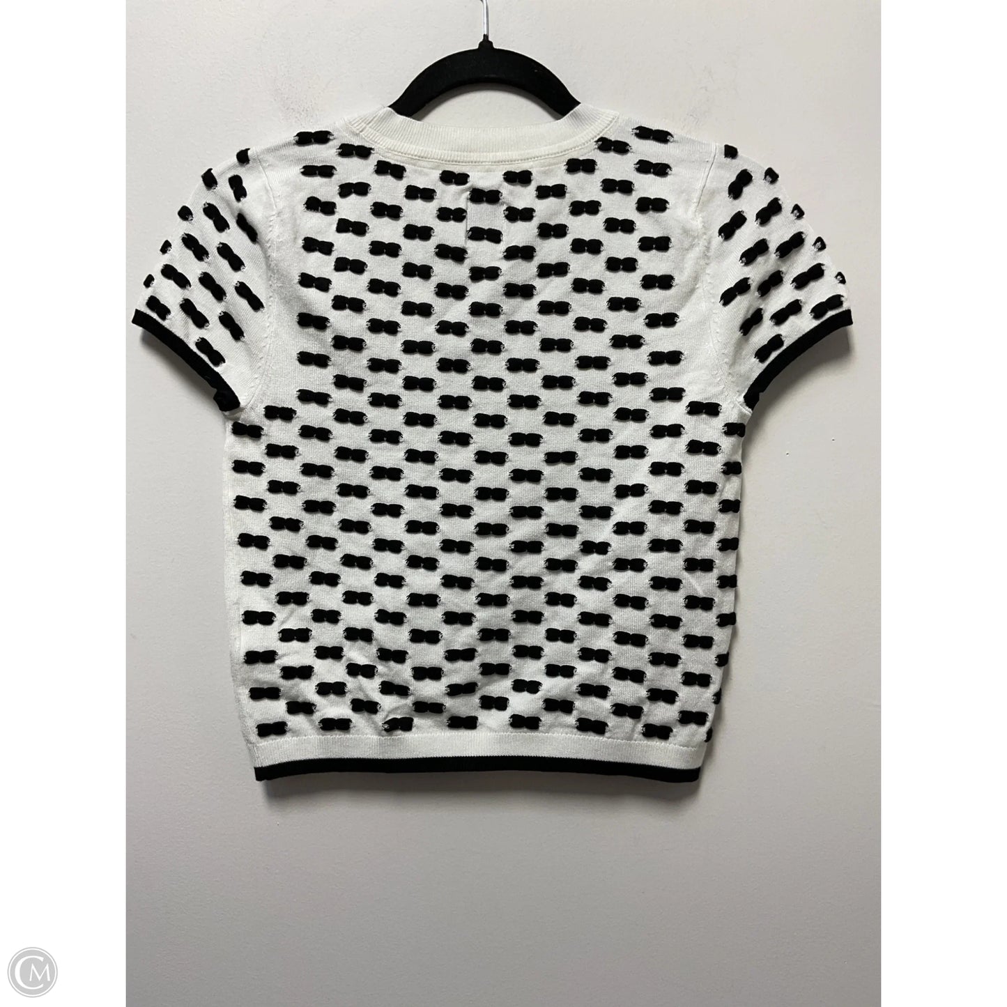 Sweater Short Sleeve By Maeve In Black & White, Size: Xs