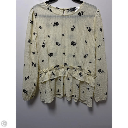 Blouse Long Sleeve By Cmc In Cream, Size: M