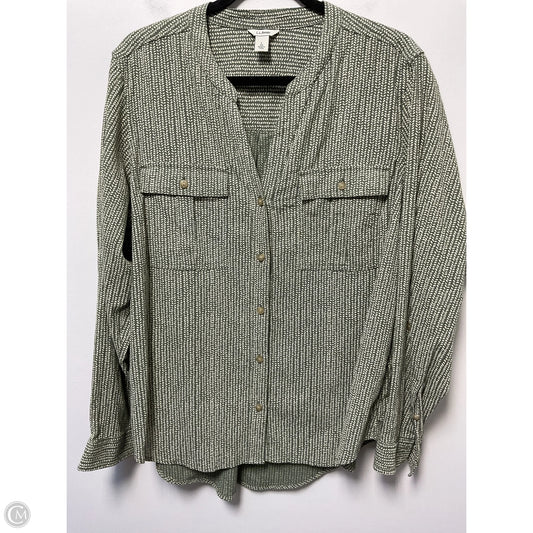 Blouse Long Sleeve By Cmc In Green, Size: L