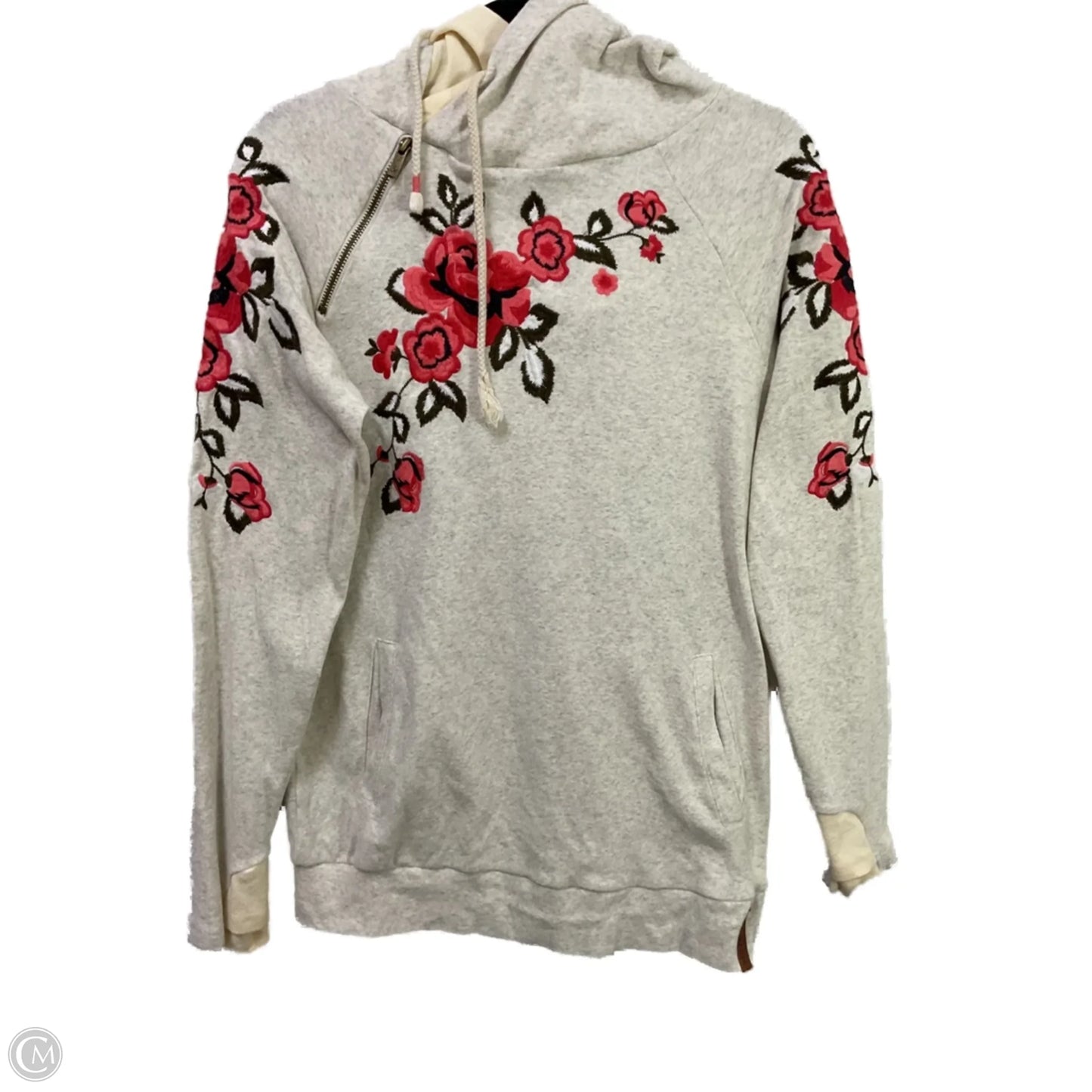 Sweatshirt Hoodie By Cmc In Grey & Red, Size: S